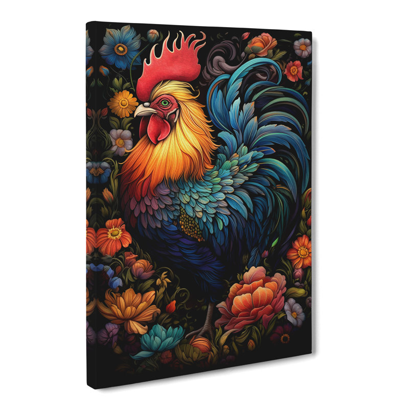 Rooster Baroque - Wrapped Canvas, 50cm H x 35cm W x 3cm D