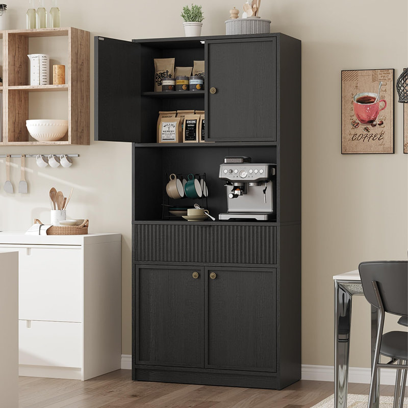 4 Door Wardrobe, Black