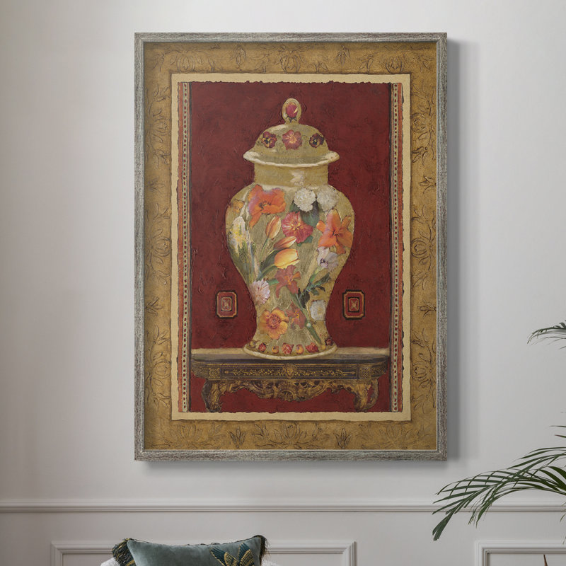 «Romantic Urn II», reproduction encadrée - bois massif, H 11 po x l 9 po