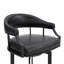 Tabouret de bar et de comptoir pivotant en similicuir Quarryville avec base et accoudoirs en métal-362478856-362700626-362700625
