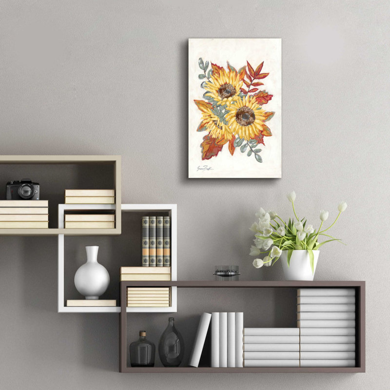 «Sunflower Fall Foliage» par Sara Baker, art mural en verre acrylique, H 24 po x l 16 po
