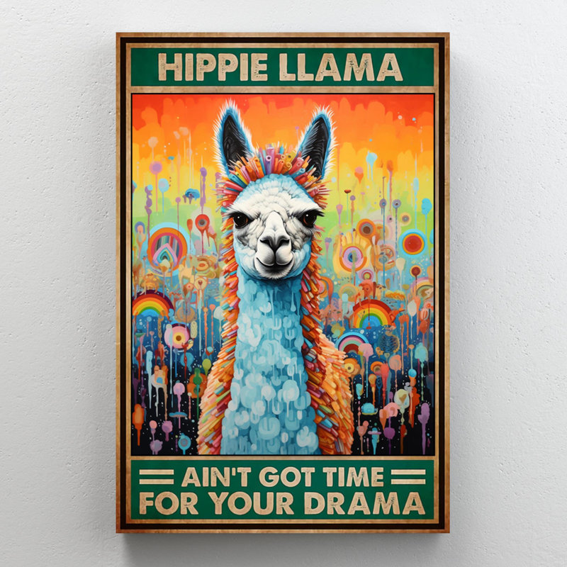 Hippie lama 1, H 36 po x l 24 po x P 1,25 po