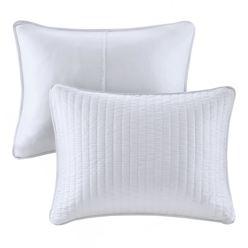 Ensemble de courtepointe 2 pièces blanc simple / simple TG, Blanc, Couvre-lit simple + 1 taie