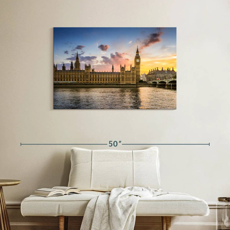 Nicci Big Ben contre le coucher du soleil, H 26 po x l 39 po