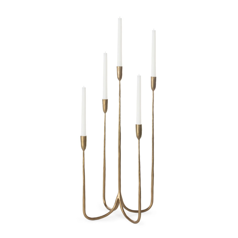 Brass Tabletop Candelabra, 29" H x 10" W x 10" D