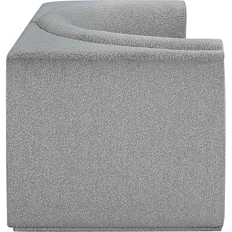 Ollie 68" Upholstered Sofa, Grey Boucle Fabric