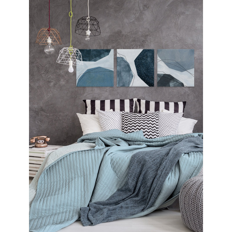 Adjacent Abstraction VI by Marmont Hill - 3 Piece Wrapped Canvas Painting