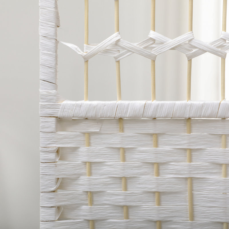 Paravent 6 panneaux, paravent blanc 5,6 pi, intimité en fibre ondulée. Pour la maison, le bureau, la cloison autoportante à conception simple, le bureau d'intimité avec écran. , Élégant, Aéré
