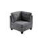 Canapé modulaire 6 pièces pour salon - Canapé en forme de U gris avec tissu en lin et 2 canapés d'angle, fauteuils sans accoudoir, repose-pieds