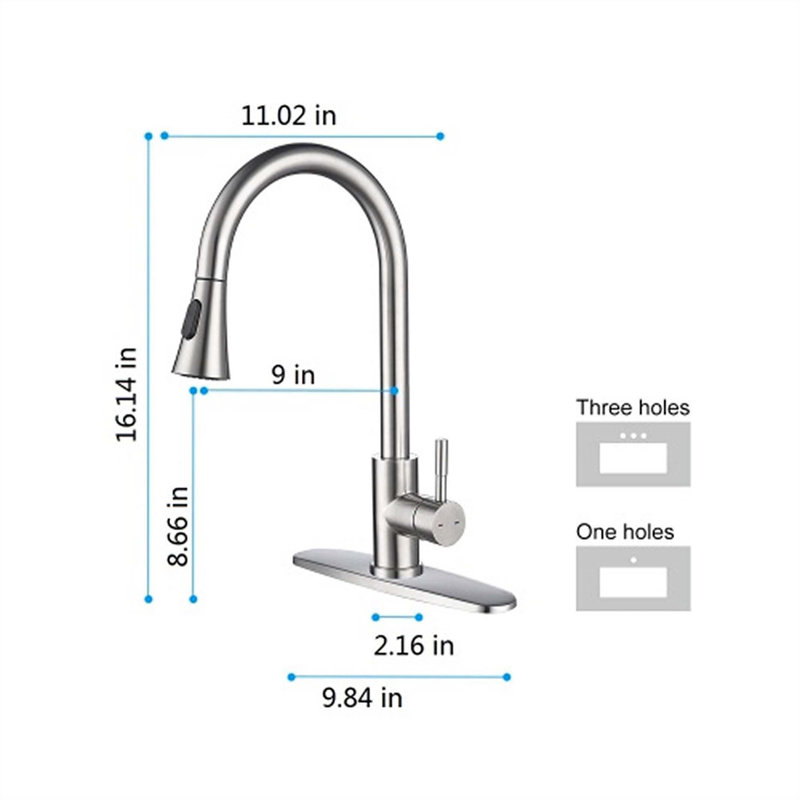 Red Cloud Pull Down Kitchen Faucet, Brushed Nickel