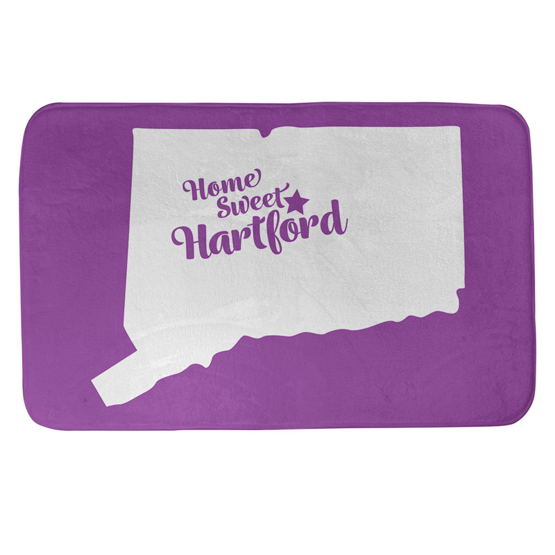 Tapis de salle de bain fairbanks alaska, l 17 po x L 21 po, Violet, Home sweet Hartford