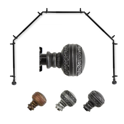 Torrence Adjustable Bay Window Single Curtain Rod