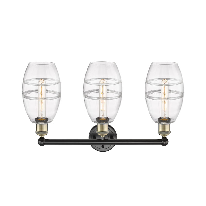 Kusham 3 - Light Dimmable Vanity Light, Black Antique Brass, Clear