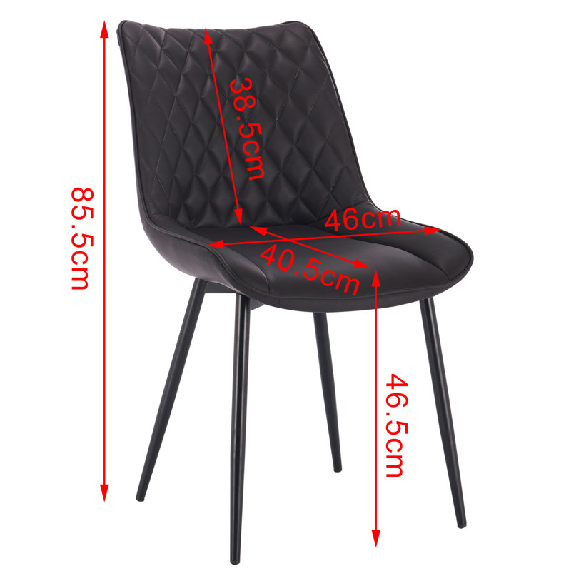 Alhambra 46.5cm H Upholstered Side Chair, 4, Anthracite