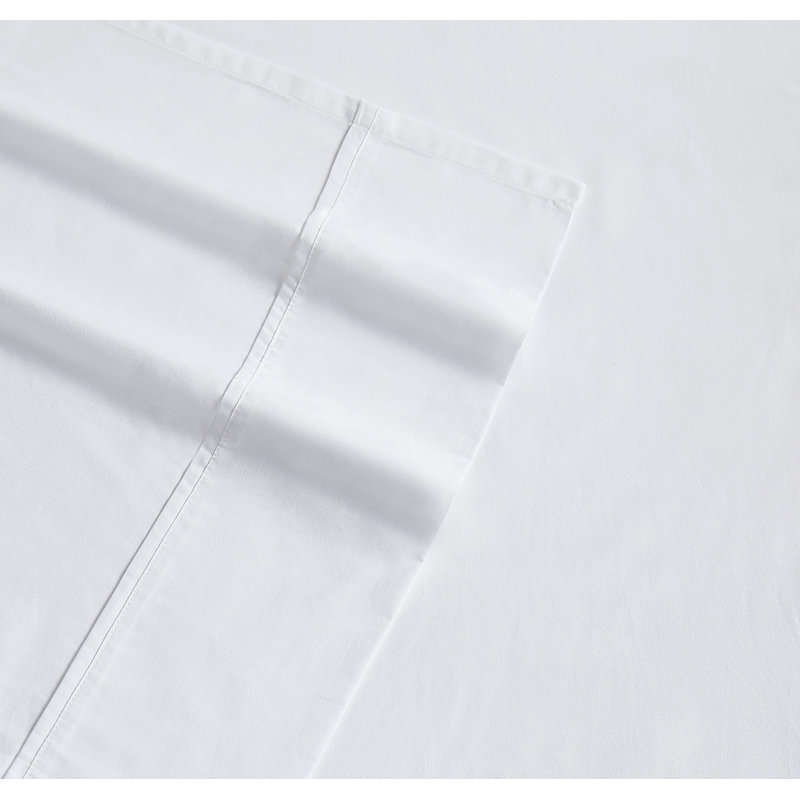 100% Cotton Standard Sheet Set, King Sheet Set with 2 Pillowcases, White