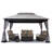 StarEcho 13 Ft. W x 10 Ft. D Steel Patio Gazebo with Netting (Tool free quick assembly)-61292557