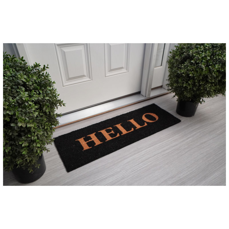 Block Hello Doormat Black/Natural 12" x 24", 12" W x 36" L