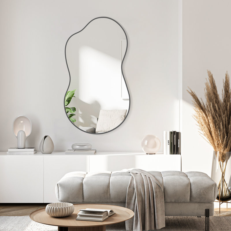 Miroir mural Irrégulier, 46 po x 26 po, Noir