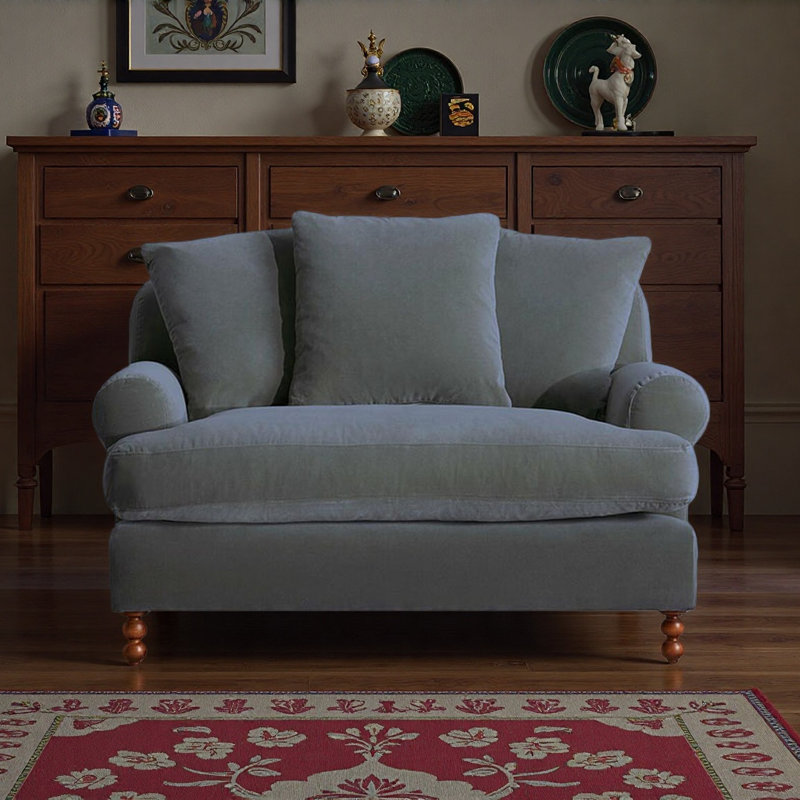 Fauteuil simple en bois massif Minimalist, Bleu