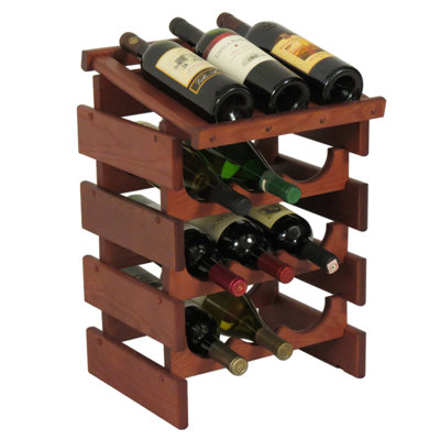 Geis 12 Bottle Solid Wood Floor Wine Bottle Rack