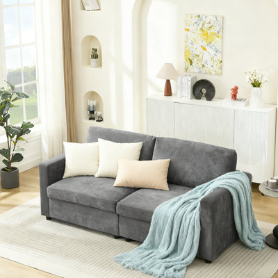 Crofford 79.6" Upholstered Sofa Chenille Modern Couch