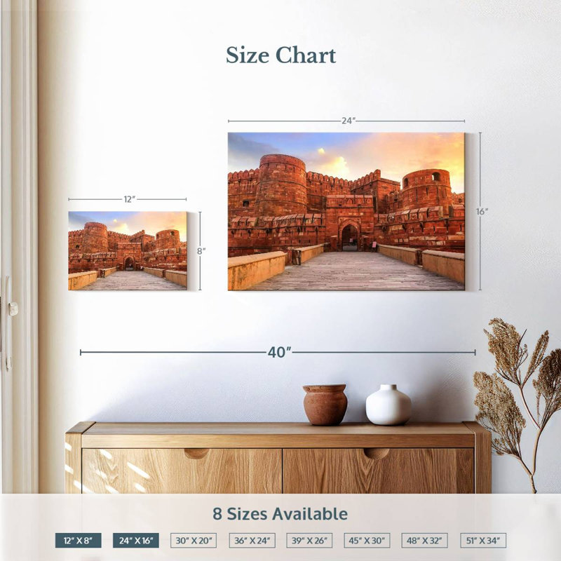 Nicci Ancient Agra Fort, 16" H x 24" W