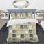 Grey Beige Geometric Squares - Ensemble de housse de couette géométrique-109149879