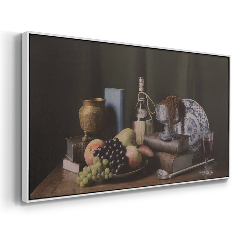 Moody Still Life VI - Toile tendue avec châssis tendue, prête à être accrochée, Noir, H 21 po x l 41 po