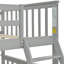 Lit simple superposé au dessus d'un lit double avec tiroirs de rangement, lit superposé en bois avec échelle et garde-corps-1686140961