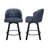 Swivel Faux Leather Counter Stool with Metal Legs (Set of 2)-1386909519