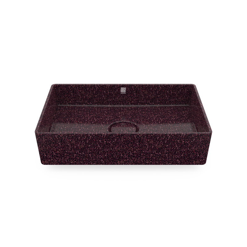 Woodio Cube60 15.75'' Wood Rectangular Bathroom Sink, Berry