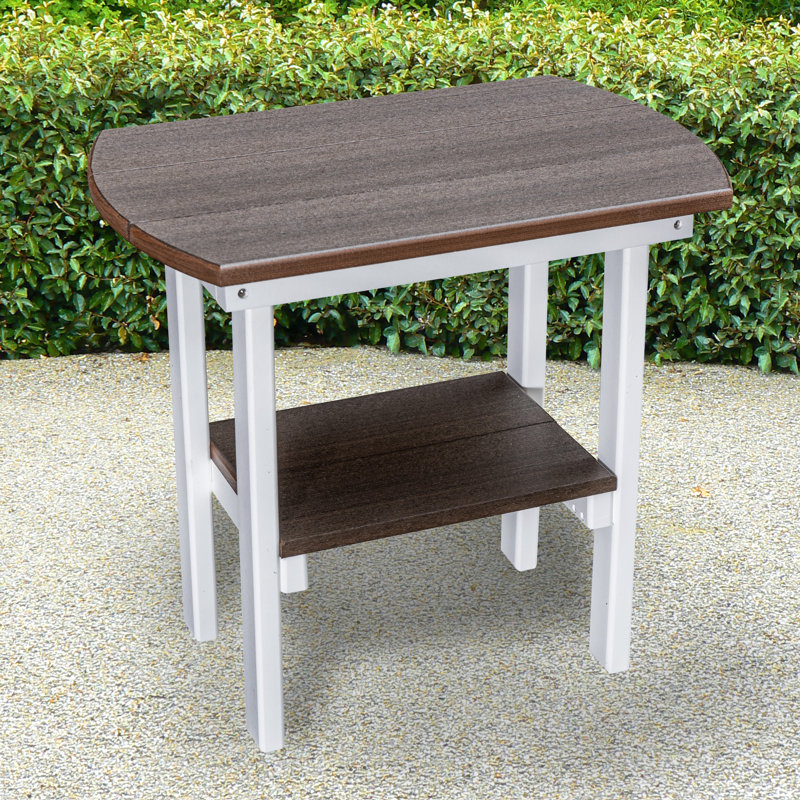  Table de bout ovale Model, Blanc, Brun