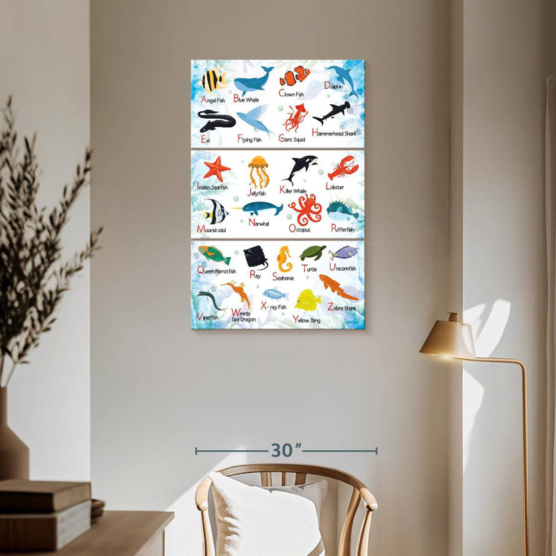 Carte de l'alphabet Sea Life, H 57 po x l 36 po