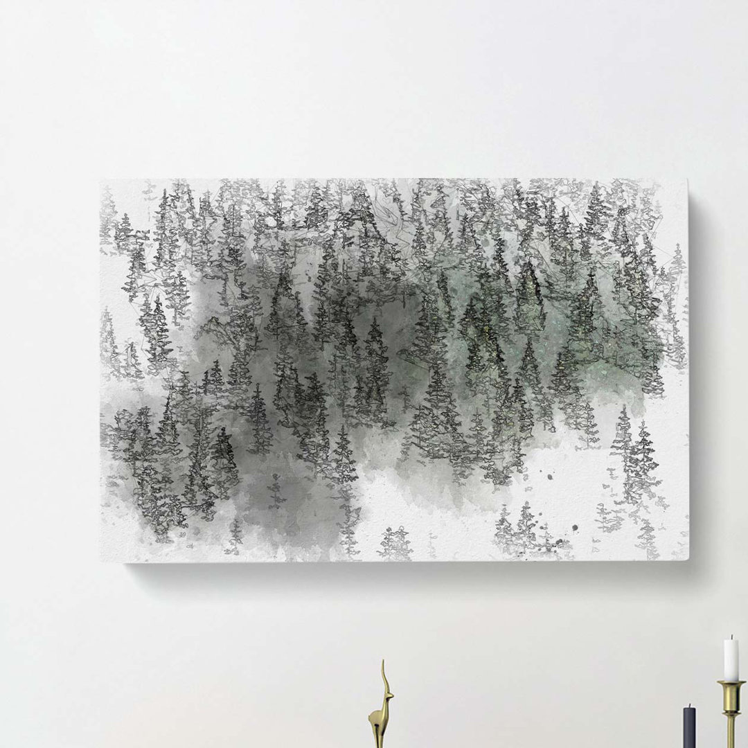 Beauty of the Pine Tree Forest in Abstract - Wrapped Canvas