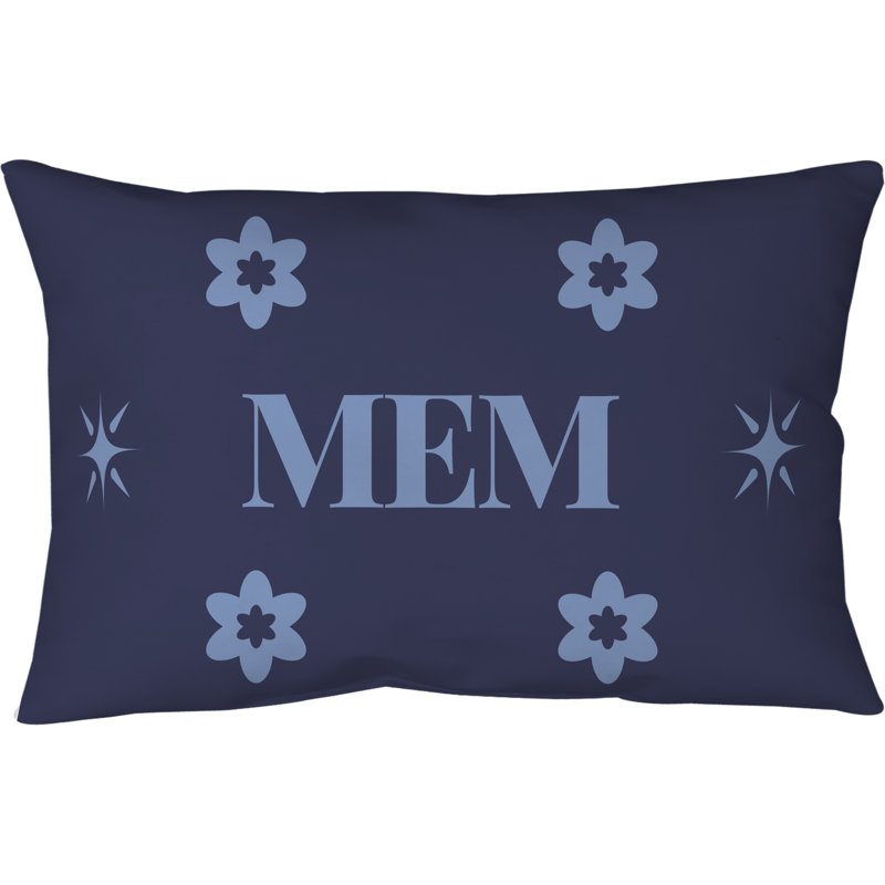 Oreiller en coton sergé de 20 po x 14 po Memphis Colours, Bleu marine/clair