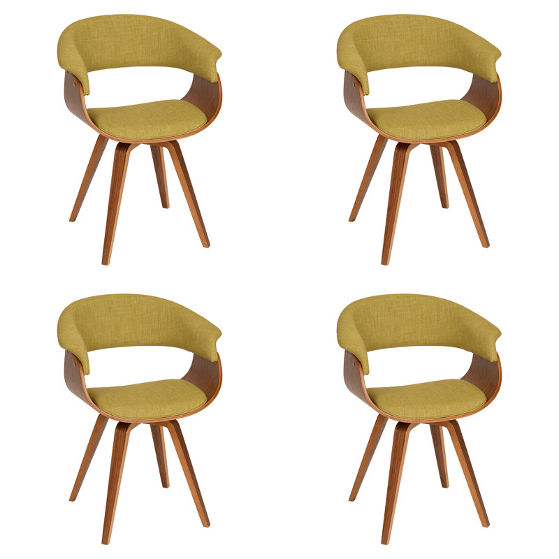 Chaise rembourrée Summer , 4, Vert, Noyer