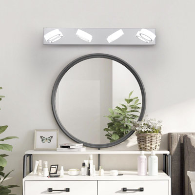 Luminaire de salle de bain moderne 29 po à 4 lumières DEL avec luminaire en chrome élégant pour miroir, douche et décoration de salle de bain