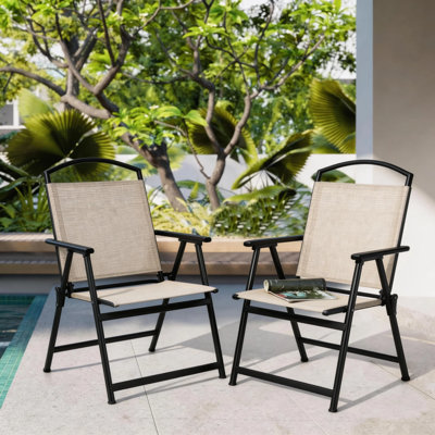 Ensemble de fauteuils d'extérieur pliables en osier de style Mid-Century Ecolistro Mid-Century