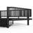 Metal Full Daybed Frame with 2 Storage Drawers & Detachable Fence, Can be Transformed into Platform Bed,Safety Round-Pipe Design, Black-109613621-109613623