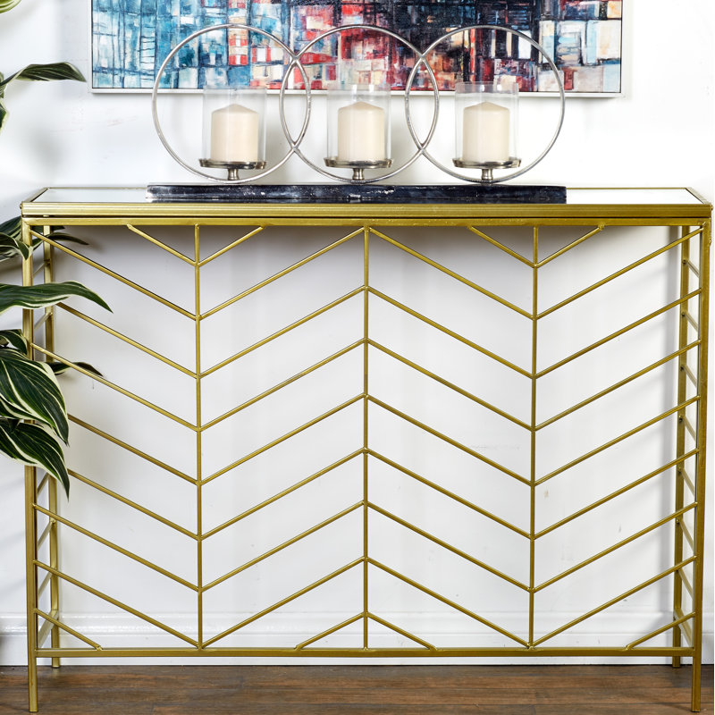Derwent 42'' Glass Top Console Table