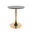 Table de salle à manger de 23,62 po en marbre noir avec plateau de couleur dorée et table de salle à manger de style Mid-Century pour 2 à 4 personnes avec plateau en MDF rond, table de salle à manger à piédestal et table basse-1197501517