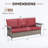 Anferney 79" Wide Patio Wicker Outdoor Sofa with Cushions with Cushions-118613189-118613188