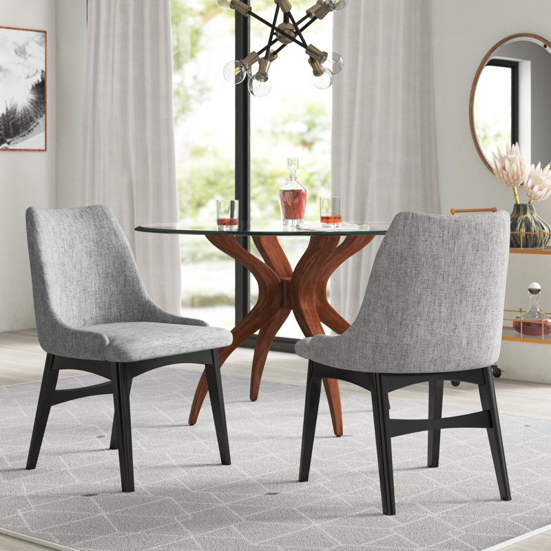 Chaise d'appoint rembourrée Miyashiro, gris, Noir