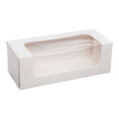 Restaurantware-Paper Take Out Container, Paper To Go Box with Window - Rectangular 5.9"" x 2.4"" - Cafe Vision - 50ct Box