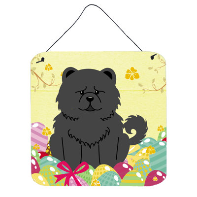 Décoration murale en aluminium chow gris œufs pâques chow