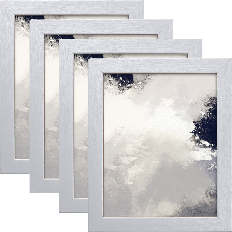 Jowita Picture Frame - Set of 4, 12" W x 18" H, Brushed Silver