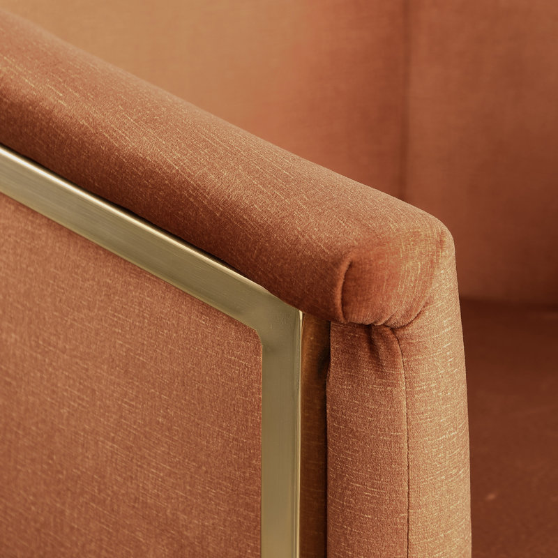 Izakeel 19'' H Velvet Upholstered Armchair, Cognac Velvet