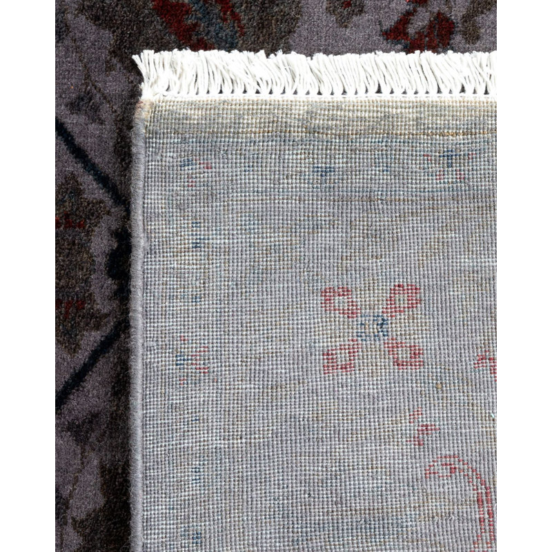 Tapis noué à la main unique en son genre Holsworth - gris