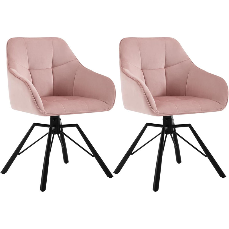 Alliene 48cm H Velvet Upholstered Armchair, Pink, 2