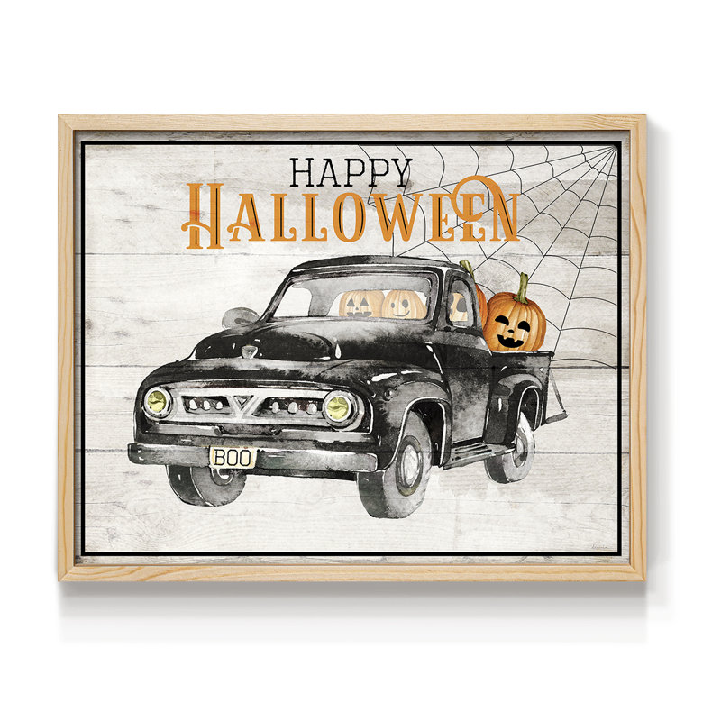 Happy Halloween -Framed Print - Restickable, H 8 po x l 10 po, Naturel